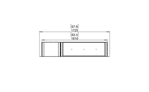 Ecosmart Fire Flex 60DB.BX1 Double Sided Fireplace Insert - Black Finish / Stainless Steel Burner - ESF.FX.60DB.BX1